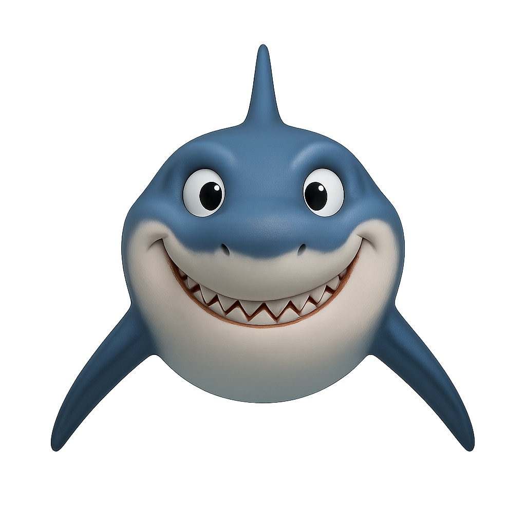 Lächelndes Sharks-Maskottchen